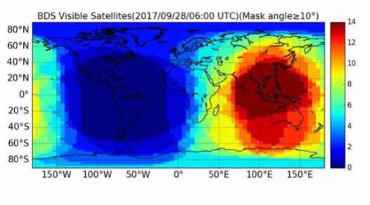 2017年9月28日北斗可見衛星圖 2017年9月28日北斗可見衛星圖